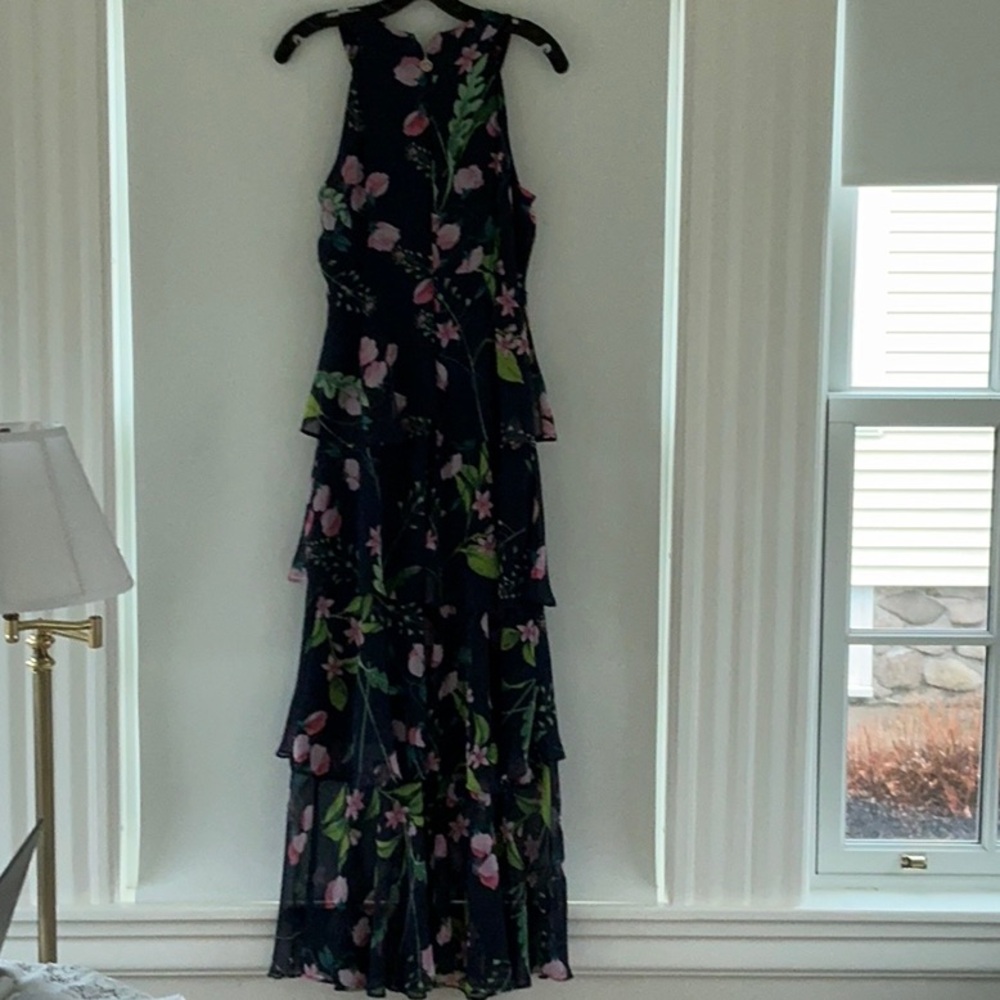 Tommy Hilfiger Floral Sleeveless Maxi Dress - Black and Pink - Picture 2 of 2